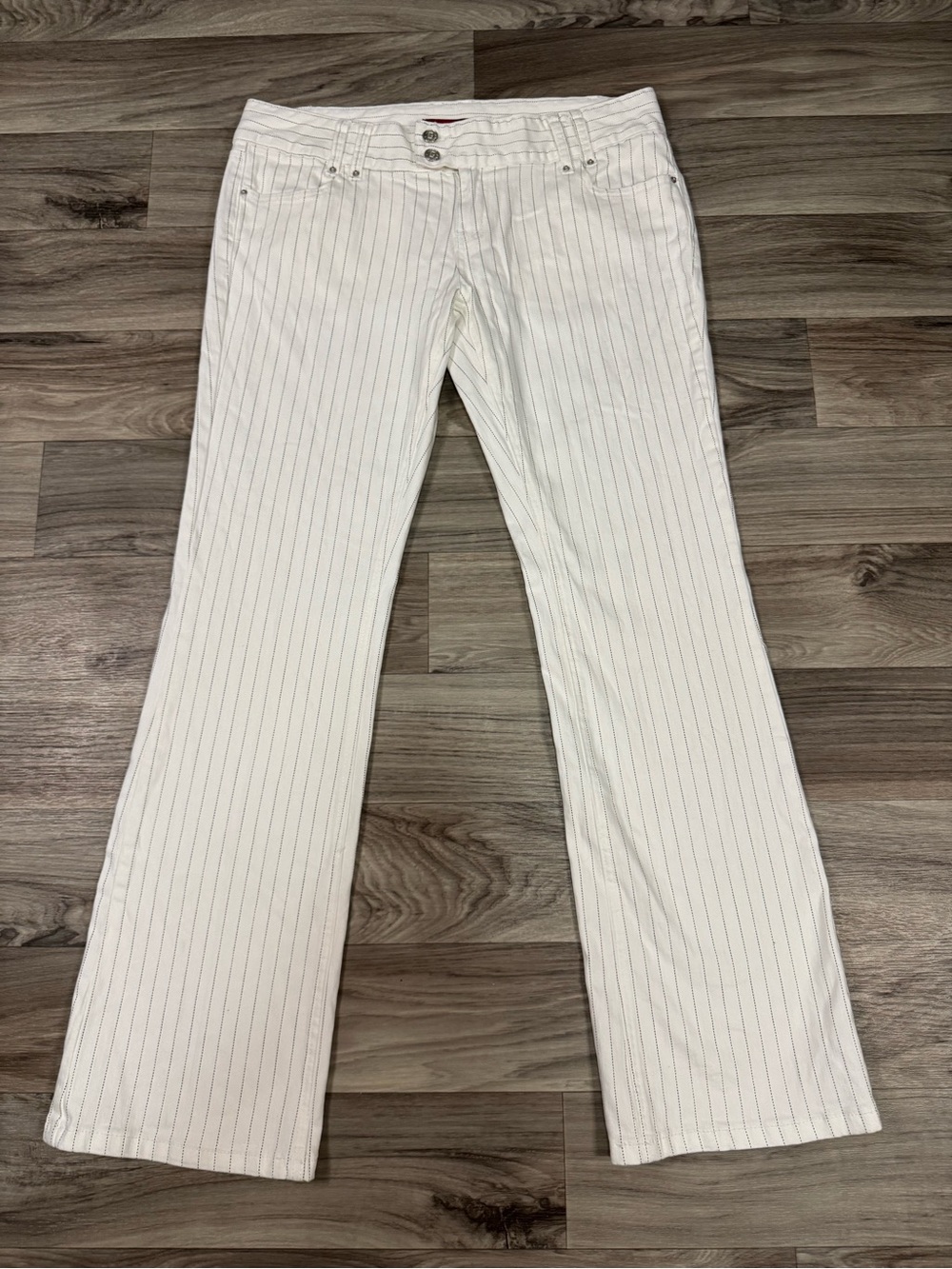 NWT Jaded London White Pinstripe Thirteen Pintuck Trousers Low Rise